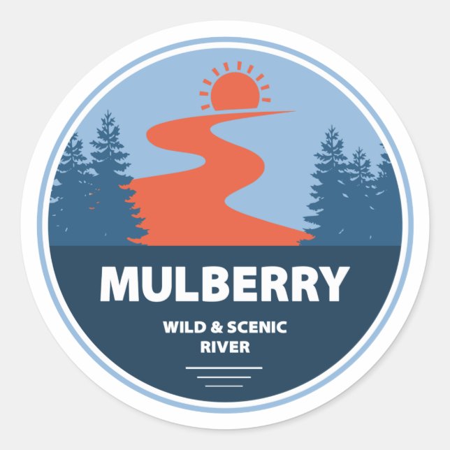 Adesivo Redondo Mulberry Wild E Scenic River, Arkansas (Frente)