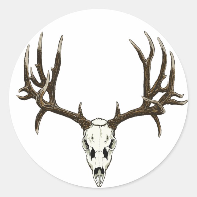 Adesivo Redondo Mule Deer skull (Frente)
