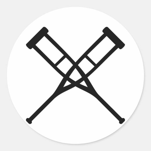 Adesivo Redondo muletas cruzadas (Frente)