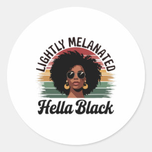 Adesivo Redondo Mulher Afro Rainha Ligeiramente Melanizada Orgulho