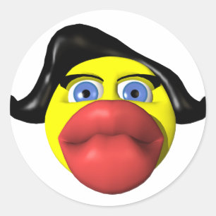 Adesivo Redondo Mulher beijando amarelo