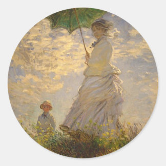 Adesivo Redondo Mulher com Parasol, 1875 Sticker