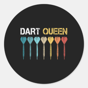 Adesivo Redondo Mulher Dart Queen Dart Player Darts Dartboard Bull