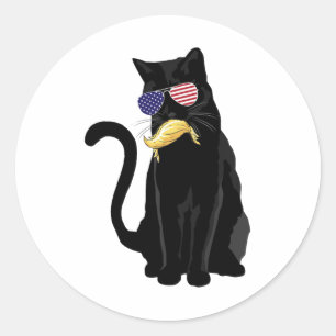 Adesivo Redondo Mulher De Gato Engraçada Sem Filhos Votando Kama
