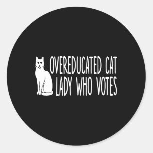 Adesivo Redondo Mulher De Gato Excessionária Que Vota Pelo Preside