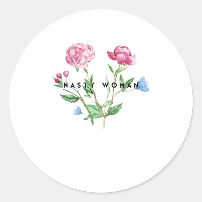 Adesivo Redondo Mulher desagradável Kamala Harris 2020 Fluxo Femin (Frente)