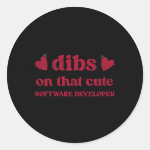 Adesivo Redondo Mulher Desenvolvedora de Software Engraçada no Dia