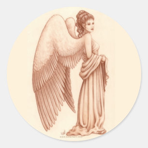 Adesivo Redondo Mulher do anjo