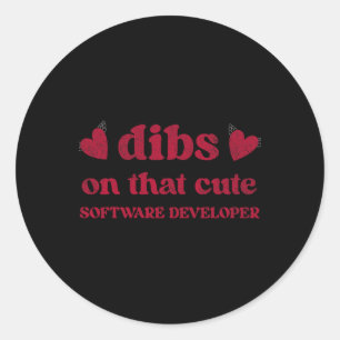 Adesivo Redondo Mulher do desenvolvedor de software de Dia de os n