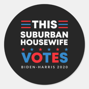 Adesivo Redondo Mulher do Interior Suburbano Vota Biden Harris 202