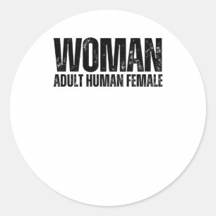 Adesivo Redondo Mulher - Fonte Grunge de Definição de Mulher Adult