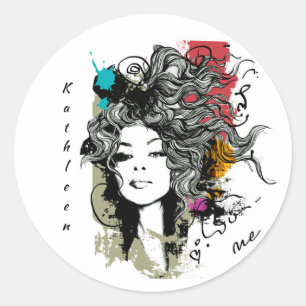 Adesivo Redondo Mulher Forte Com