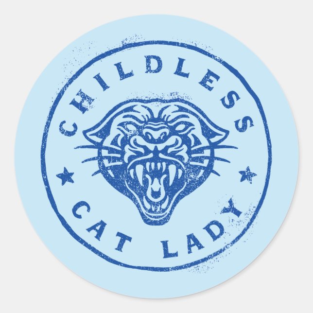 Adesivo Redondo Mulher-Gato Sem Fios Brava Orgulhosa Independente (Frente)