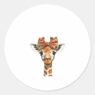 Adesivo Redondo Mulher Giraffe Boho Wildflower Arco Mãe Mo