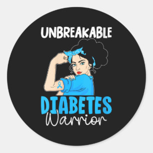 Adesivo Redondo Mulher: Guerreira da Diabetes Inseparável