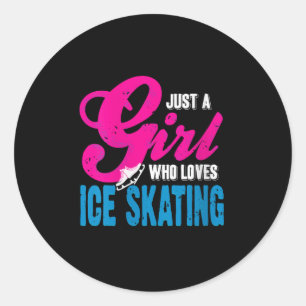 Adesivo Redondo Mulher Ice Skating Girl Que Gloria Com Graça E