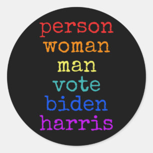 Adesivo Redondo Mulher Idiota Vota Biden Harris Distres