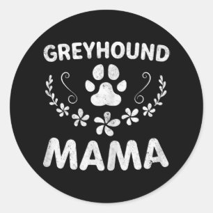 Adesivo Redondo Mulher italiana Greyhound Mãe Cachorro Engraçado