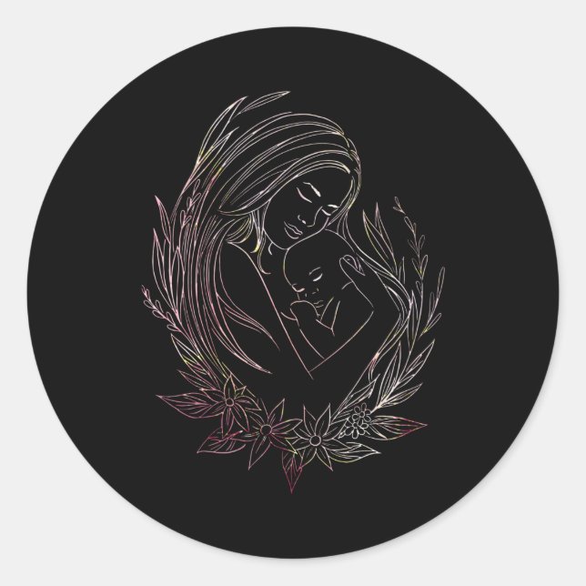 Adesivo Redondo Mulher Mãe, Filhinha, Parteira Doula (Frente)