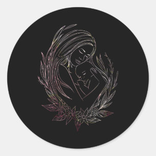 Adesivo Redondo Mulher Mãe, Filhinha, Parteira Doula