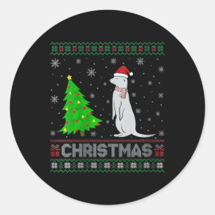 Adesivo Redondo Mulher Mongoose Xmas Tree Lighting Feia Natal