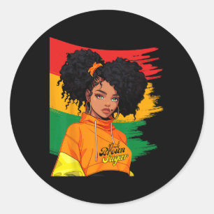 Adesivo Redondo Mulher Negra Africana História Mês 12/10