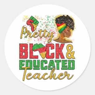 Adesivo Redondo Mulher Negra Afro Menina Bonito E Educada