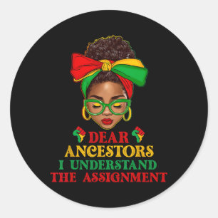 Adesivo Redondo Mulher Negra Afro Mensageira Arma Caros Ancestrais