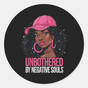 Adesivo Redondo Mulher Negra Afro Rainha Afro-Americana Incomodada