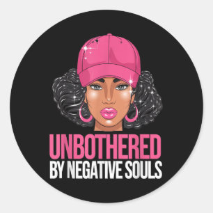 Adesivo Redondo Mulher Negra Afro Rainha Afro-Americana Incomodada