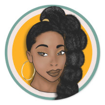 Mulher negra, Brilho Sol, Puff Ponytail