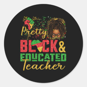 Adesivo Redondo Mulher Negra Cabelo Preso Bonita Negra E Educada T