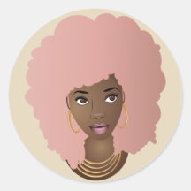 Mulher Negra, Cabelo Rosa, Lábios Rosa