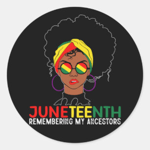 Adesivo Redondo Mulher Negra de Cabelo Local Remebertando Meus Anc