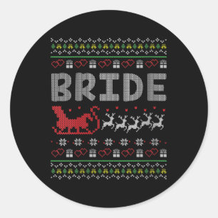 Adesivo Redondo Mulher Noiva Noiva Natal Xmas Feia Coisa
