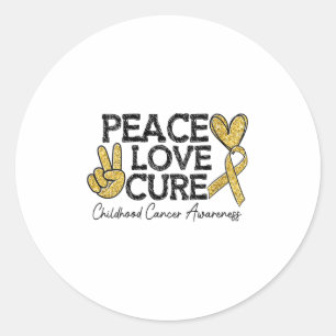 Adesivo Redondo Mulher Paz Amor Criança Cancer Consciência