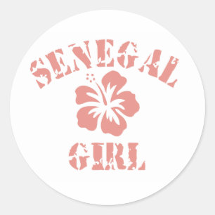 Adesivo Redondo Mulher Rosa Senegal