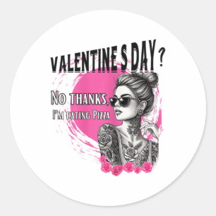 Adesivo Redondo Mulher Solteiro Tatuada Inclina Para Anti Valenti