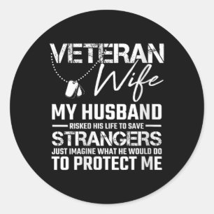 Adesivo Redondo Mulher Veterana Exército Esposa Marido Soldado Mar