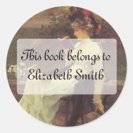 Adesivo Redondo Mulher Vitoriana Leitura V2