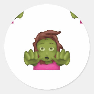 Adesivo Redondo mulher zombie emoji