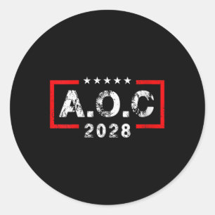 Adesivo Redondo Mulheres A.c. Alexandria Ocasio Cortez 2028 Para P