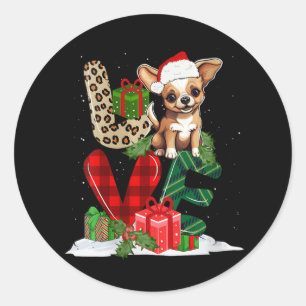 Adesivo Redondo Mulheres Adoram Cachorro Chihuahua Xadrez Buffalo