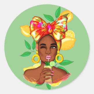 Adesivo Redondo Mulheres Africanas