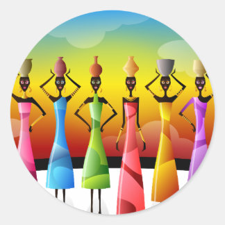 Adesivo Redondo Mulheres Africanas