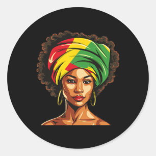 Adesivo Redondo Mulheres Afro-Americanas Menina Negra História Mon