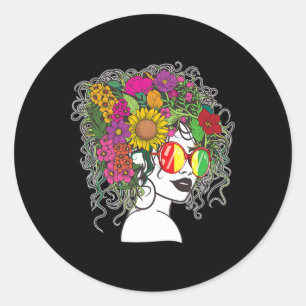Adesivo Redondo Mulheres Afro-Americanas Negras Melanin Queen Ju