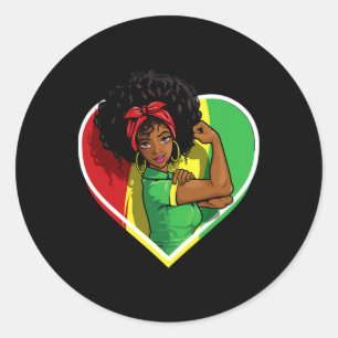 Adesivo Redondo Mulheres Afro-Americanas Negras Melanina Junteen
