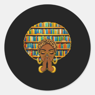 Adesivo Redondo Mulheres Afro Meninas Livro Bibliotecária História