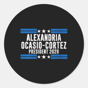 Adesivo Redondo Mulheres Alexandria Ocasio Cortez Para Presidente 